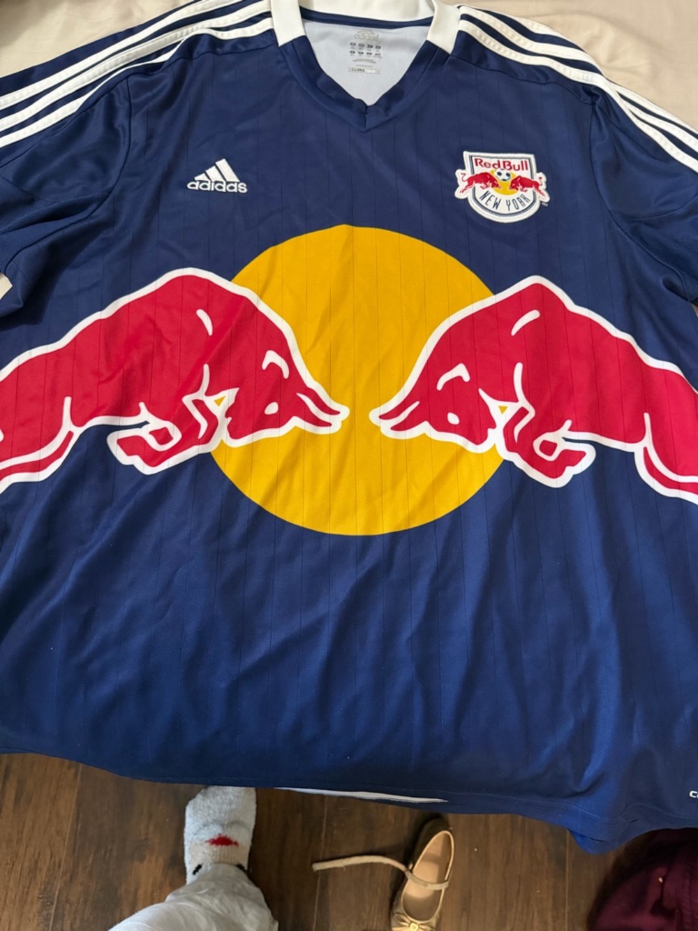 adidas White and Navy ClimaCool Performance Jersey